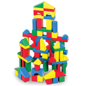 Buy now Melissa & Doug Wooden Building Blocks, 100-Piece Set of Sorting & Stacking Toys in 4 Colors and 9 Shapes, Classic Toddler Toys for Girls & Boys Ages 2+ - FSC Certified Default Title at indiglob india