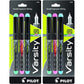 PILOT Pen 90029 Precise Varsity Pre-Filled Fountain Pens, Medium Point Stainless Steel Nib, Black/Blue/Red/Pink/Green/Purple/Turquoise, 7-Pack Pouch