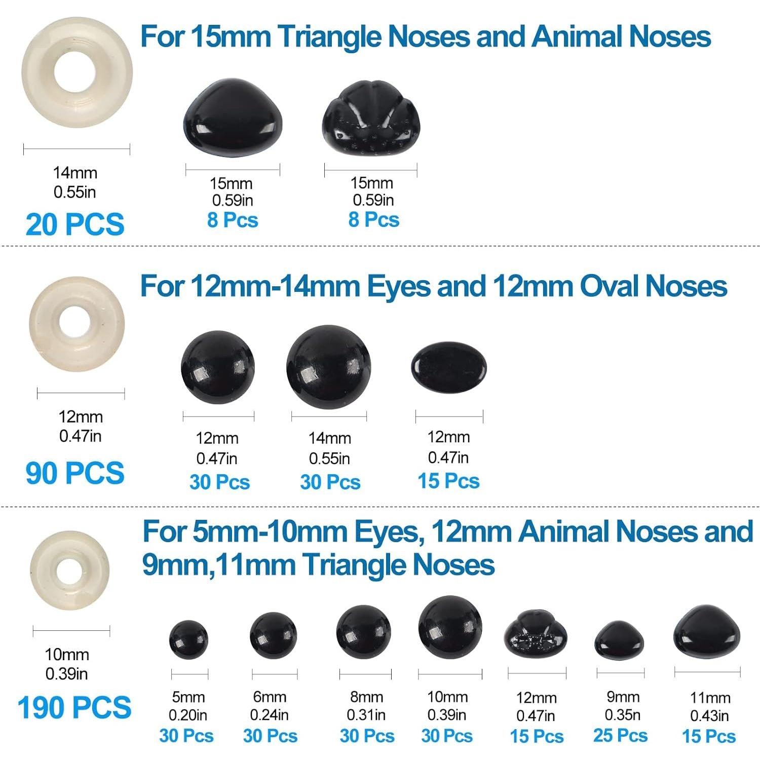 Buy now Yexixsr 566PCS Safety Eyes and Noses for Amigurumi, Stuffed Crochet Eyes with Washers, Craft Doll Eyes and Nose for Teddy Bear, Crochet Toy, Stuffed Doll and Plush Animal (Various Sizes) at indiglob india