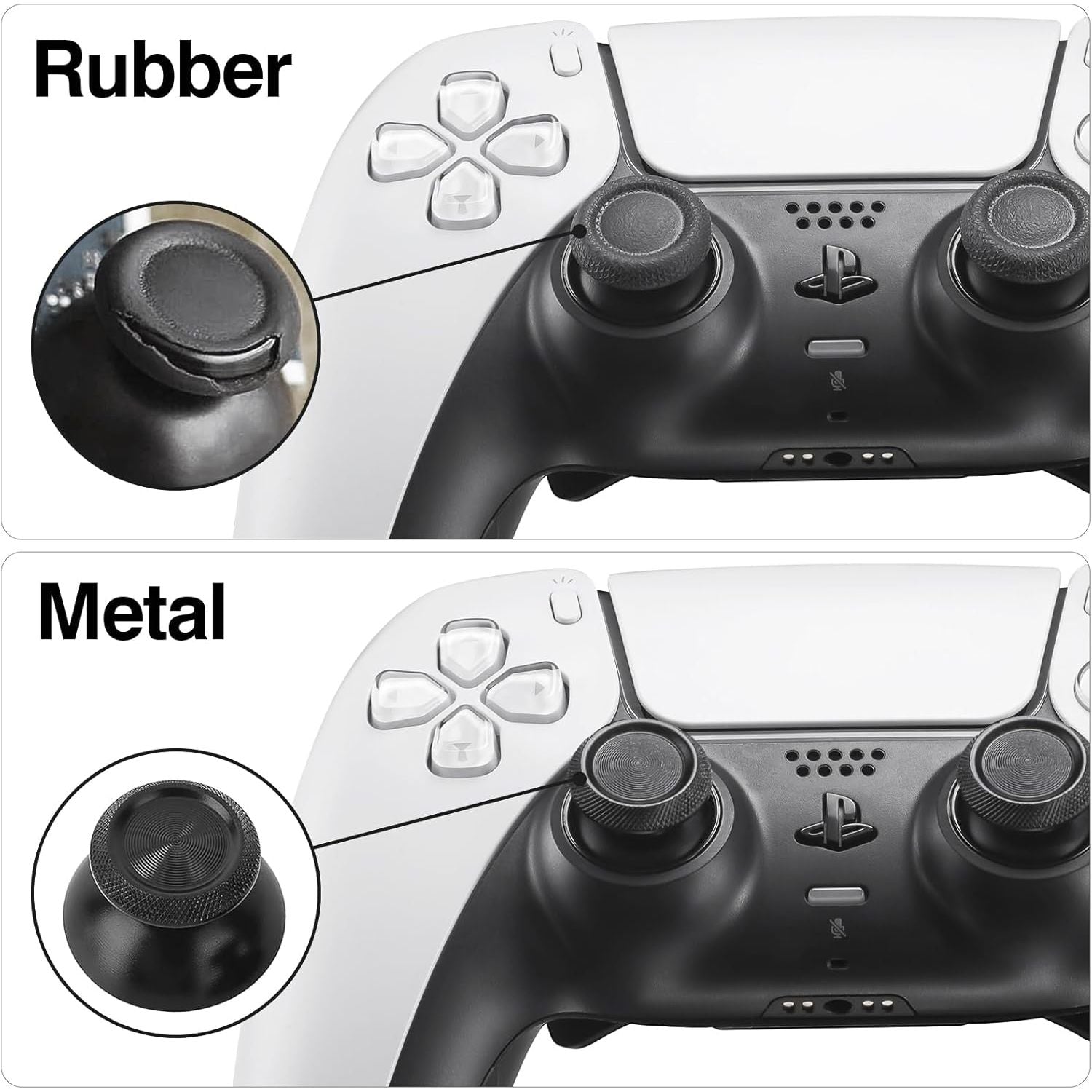 Buy now TOMSIN Metal Thumbsticks Replacement Kit for PS5 Controller – Aluminum Joysticks Accessories Compatible with PlayStation 5 Controller (Black) at indiglob india
