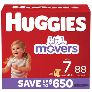 Buy now Huggies Little Movers Diapers, Size 7-41+ Pounds (88 Count) at indiglob india