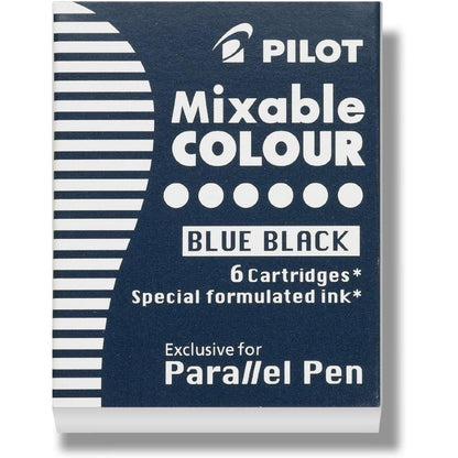Pilot Parallel Mixable Color Ink Refills for Calligraphy Pens, Black Ink, 12-Pack (77313)