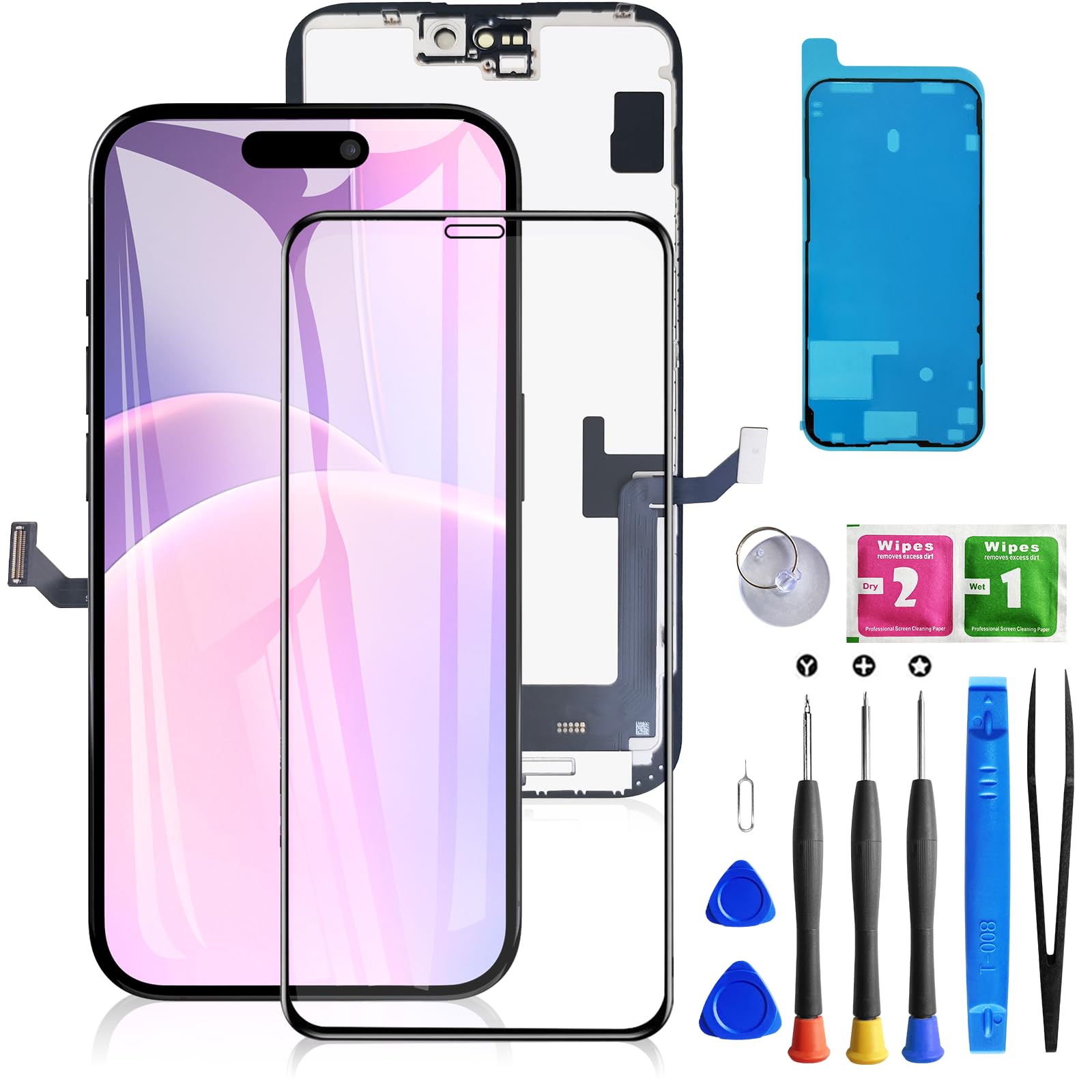 Buy now for iPhone 11 Screen Replacement 6.1 3D Touch Screen LCD Display Digitizer for A2111, A2223, A2221 Cell Phone Repair Kits+ Waterproof Frame Adhesive Sticker+Screen Tempered Protector+Face ID at indiglob india