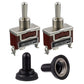 BOJACK RT1322FS Toggle Switch 125V 20A Momentary Automatic Reset Switches 250V 15A DPDT ON -Off- ON 6 Terminal pin Rocker Switch with Metal Waterproof Cap (Pack of 2)