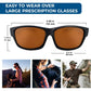BLUE CUT Fit Over Polarized Sunglasses Driving Clip-on Over Glasses, Solar Shield Sunglasses Over Prescription Glasses