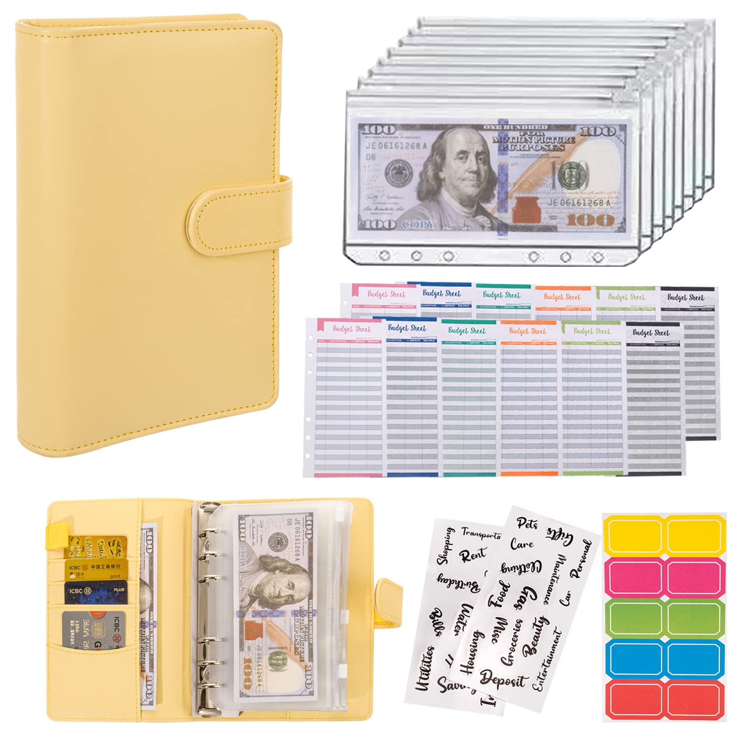 Buy now NICOOTHBudget Binder Cash Envelopes A6 Money Saving Binder with Zipper envelopes (Purple) at indiglob india