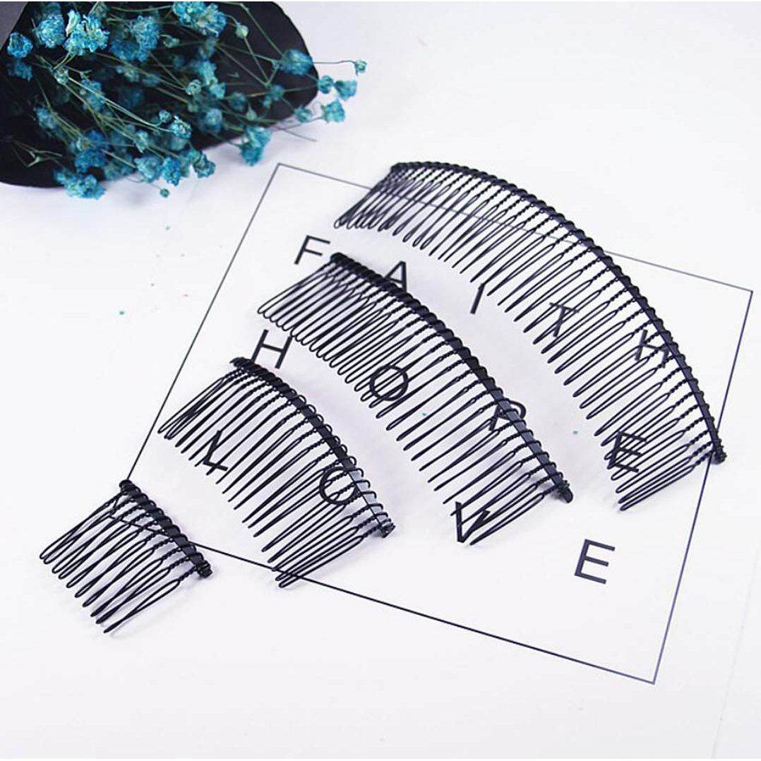 10 PCS Long Metal Wire Hair Clips for Bridal Wedding Party - 40 Teeth/15cm Twist Barrettes Pins Veil Combs Bulk for Women Girls (Black) - My Store