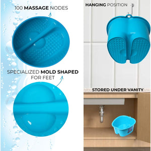 Mantello Foot Bath, Extra Large, Foot Soaking Tub - Pedicure Bowl - Foot Soak Tub (Blue)