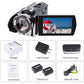 Video Camera Camcorder Digital Camera Recorder Full HD 1080P 15FPS 24MP 3.0 Inch 270 Degree Rotation LCD 16X Zoom Camcorder with 2 Batteries(604s)