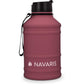 Navaris Stainless Steel Water Bottle - Single-Walled 75oz (2.2L) Big Metal Drinking Bottle for Sports, Camping, Gym - More Than Half Gallon Capacity