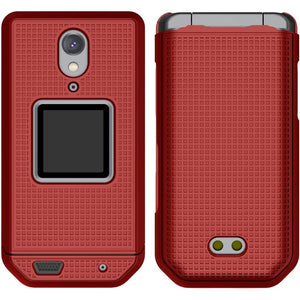 Nakedcellphone Case for CAT S22 Flip Phone, Slim Hard Shell Protector Cover - Red