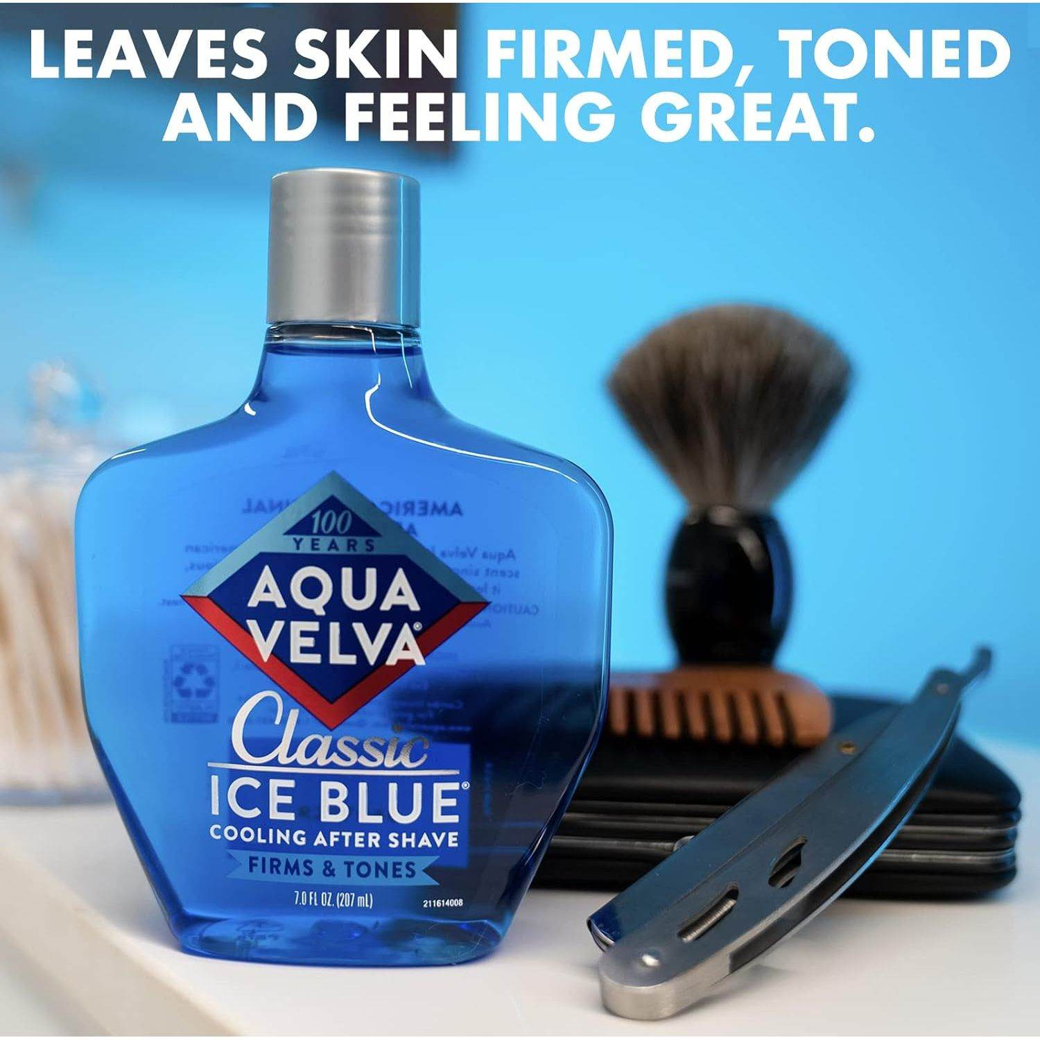 Aqua Velva After Shave, Classic Ice Blue, Soothes, Cools, and Refreshes Skin, 3.5 Ounce - My Store
