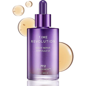 MISSHA Time Revolution Night Repair Face Serum Ampoule (5th Gen) - Overnight Probiotic Skincare for Revitalization and Radiance, 1.69 Fl Oz