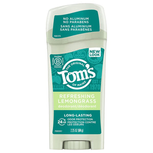 Tom's of Maine, Natural Long Lasting Aluminum Free Deodorant - Refreshing Lemongrass, 2.25 Ounce