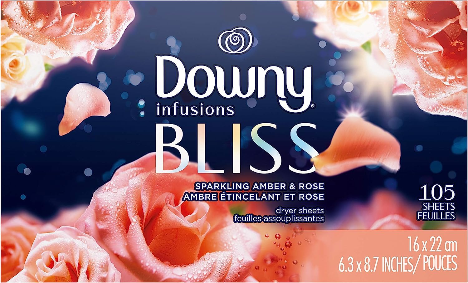 Buy now Downy Infusions Dryer Sheets Laundry Fabric Softener, Calm Scent, Lavender & Vanilla Bean, 200 Count at indiglob india