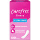 Carefree Panty Liners for Women, Extra Long, Unwrapped, Unscented, 100ct | Pantiliners, Carefree, Daily for Women, Light Periods and Leaks, 8-Hour Odor Control|100ct (Packaging May Vary)
