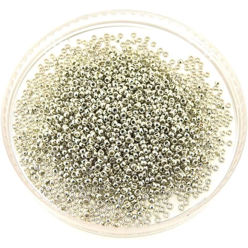 Buy now Miyuki Round Rocaille's Seed Beads Size 15/0 8.2g Duracoat Galvanized Silver 15-4201 at indiglob india