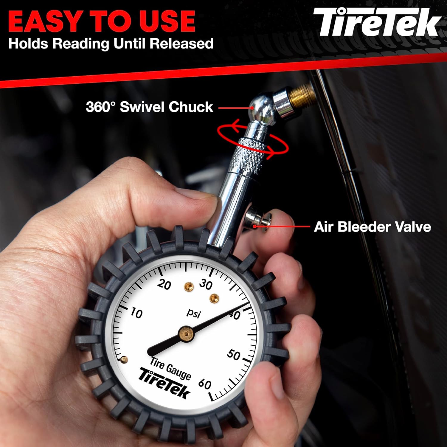 Buy now Tire Pressure Gauge for Cars (0-60 PSI, ANSI Certified) Premium Air Pressure Gauge for Tires - Easy to Read Automobile Analog Circular Dial Low PSI Checker Tester at indiglob india