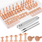 JUNESunShine 84Pcs, Copper Rivets and Burrs, #9 and #12 Burrs Setter, Leather Rivets Fastener Install Setting Tool with 4mm Leather Hole Punch Cutter for Belts Wallets Collars Leather Working Supplies