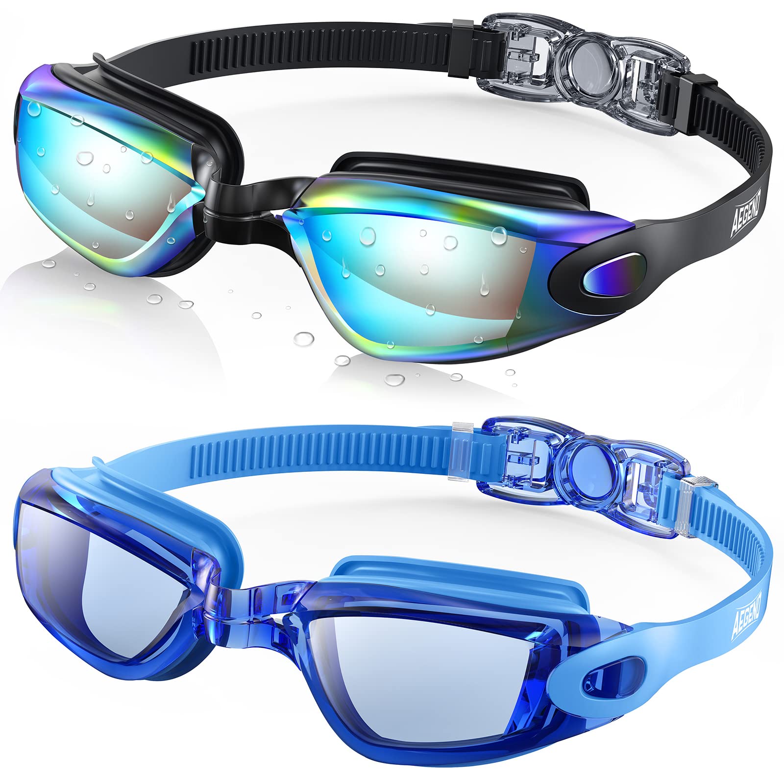 Buy now Aegend Swim Goggles, 2 Pack Swimming Goggles No Leaking Adult Men Women Youth at indiglob india