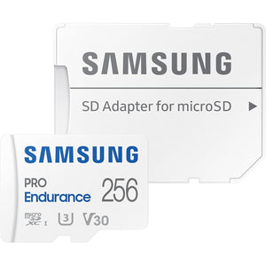 Samsung PRO Endurance 256GB MicroSDXC Memory Card with Adapter for Dash Cam, Body Cam, and Security Camera, Class 10, U3, V30 (‎MB-MJ256KA/AM)