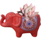 Cute Animal Elephant Shaped Ceramic Succulent Cactus Air Plant Flower Pots Planters-Plant Not Included (Pink&White)