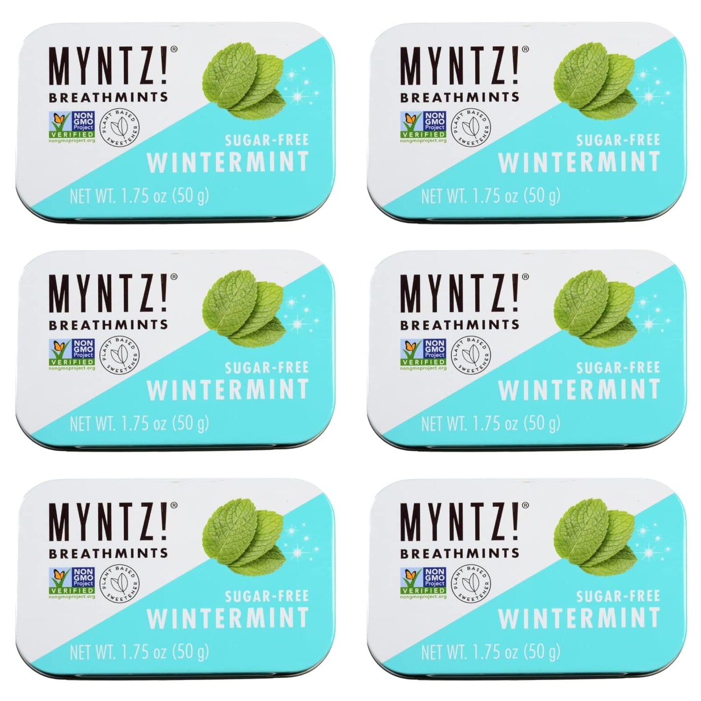 Buy now Dentist Recommended MYNTZ! Brand Mints - Wintermynt Blast Flavor 6 tins x 1.75 ounces per tin at indiglob india