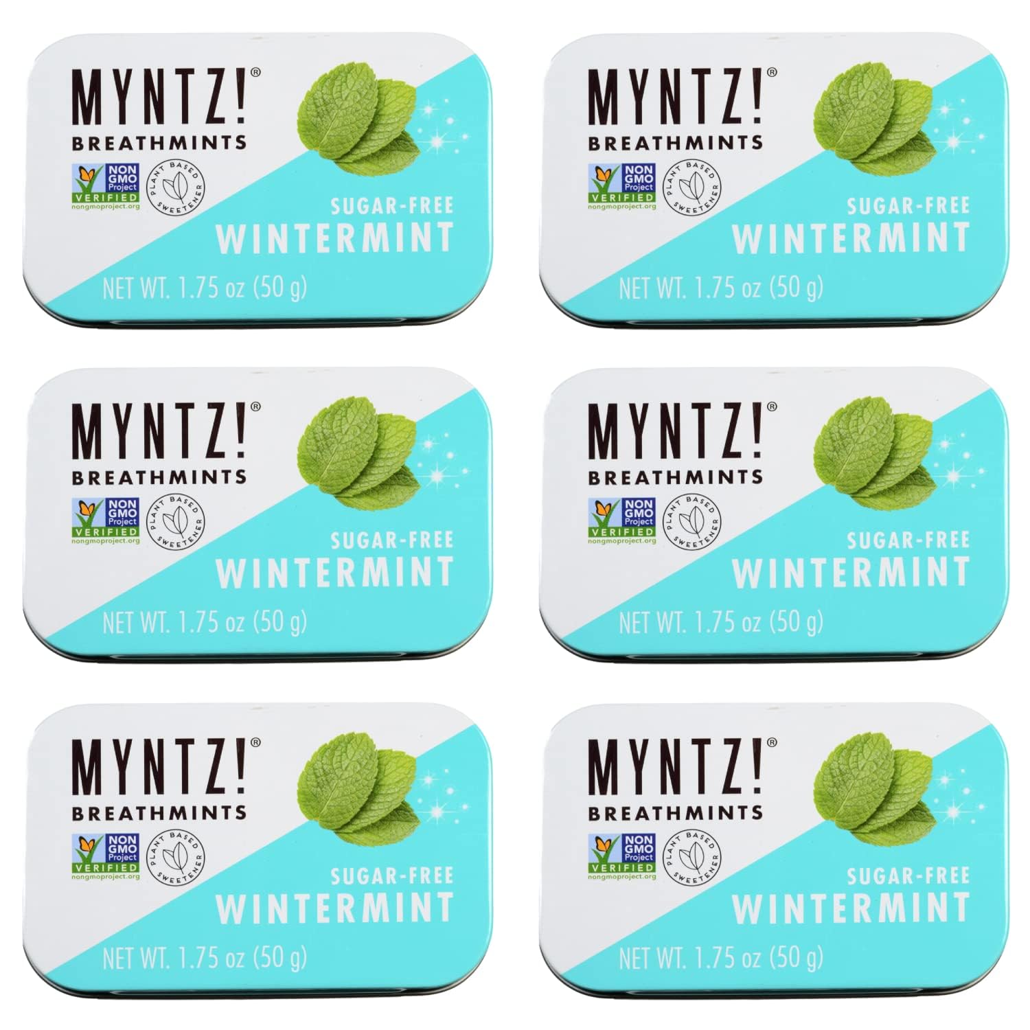 Buy now Dentist Recommended MYNTZ! Brand Mints - Wintermynt Blast Flavor 6 tins x 1.75 ounces per tin at indiglob india