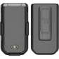 Case with Clip for CAT S22 Flip Phone, Nakedcellphone [Black] Slim Hard Shell Cover and [Rotating/Ratchet] Belt Hip Holster Holder Combo