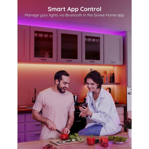 Govee 50ft LED Strip Lights, Bluetooth LED Lights with APP Control, 64 Scenes and Music Sync LED Lights for Bedroom, Living Room, Kitchen, Party, RGB LED Strip Lights, ETL Listed Adapter