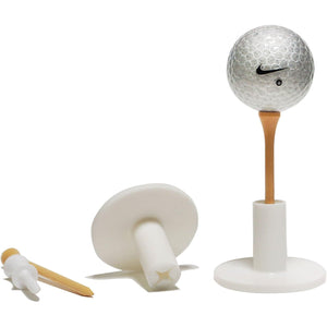 LKERLAN Rubber Golf Tee Holder Set for Practice & Driving Range Mats (White-2 pcs)