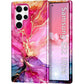 Btscase Case for Samsung Galaxy S22 Ultra 5G, Marble Pattern 3 in 1 Heavy Duty Shockproof Full Body Rugged Hard PC+Soft Silicone Drop Protective Women Girl Covers, Rose Gold
