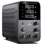Buy now DC Power Supply Variable, Bench Power Supply with Encoder Adjustment Knob, Output Enable/Disable Button, Adjustable Power Supplies with USB Quick-Charge, Short Circuit Alam (30V 10A Black) at indiglob india