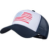 Baseball Cap, American Flag Trucker Hat for Men Women, Breathable Adjustable Fit Outdoor Mesh Snapback Hats - White/Navy/Us Flag