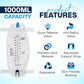 3 Pack ViDava Leg Bag Urinary Drainage Bag, 32 Oz with 3 18” Tubings, Anti-Reflux Valve, Cloth Straps, Easy flip Drain and 1 Delux Leg Strap