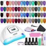 Buy now JODSONE Gel Nail Polish Kit with U V Light 32 Colors Gel Polish Nail + 4 Functional Adhesive Bottles Kit Soak Off Manicure Tools Gifts for Women 32KIT-M5M-Jelly at indiglob india