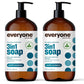 Everyone 3-in-1 Soap, Body Wash, Bubble Bath, Shampoo, 32 Ounce (Pack of 2), Citrus and Mint, made with Essential Oils for Men and Women
