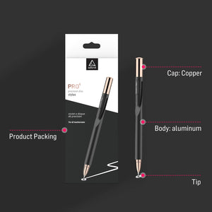 Adonit Pro 4 (Black) Luxury Capacitive Stylus Pen, High Sensitivity Fine Point and Precision,Stylus for iPad, Air, Mini, Android, iPhone, Surface, Other Touch Screens, Compatible for All Touchscreens