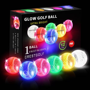 Crestgolf 6 Pack Glow in The Dark Golf Balls Light up Night Led Golf Balls with 12-Minute Reset Timer Gift Sets for Men Women - My Store