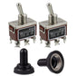 BOJACK RT1322FS Toggle Switch 125V 20A Momentary Automatic Reset Switches 250V 15A DPDT ON -Off- ON 6 Terminal pin Rocker Switch with Metal Waterproof Cap (Pack of 2)
