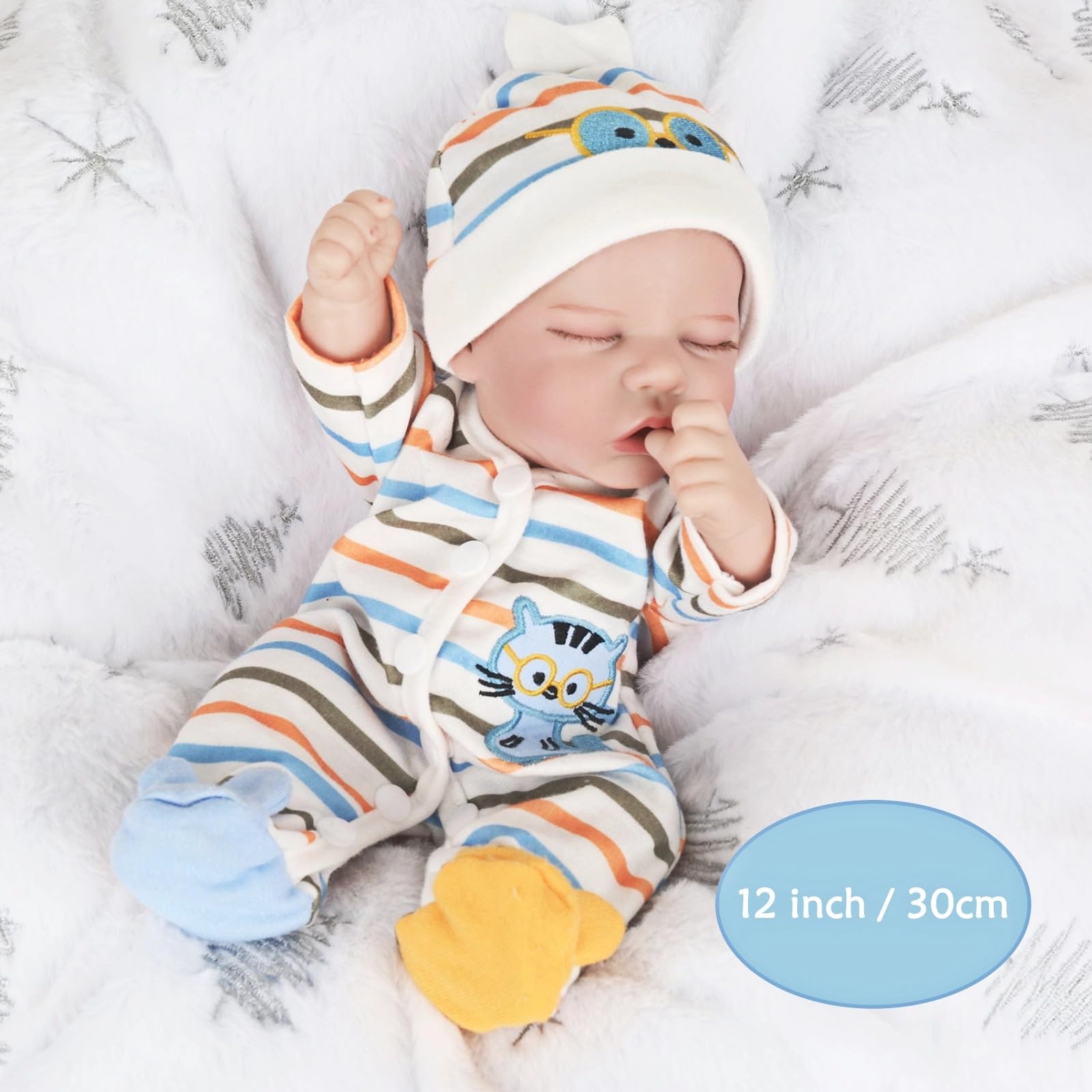 Buy now Lifelike Reborn Baby Dolls - 12 Inch Full Body Vinyl Realistic Baby Doll Sleeping Newborn Real Life Small Baby Doll for 3 + Year Old Kids at indiglob india