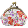 Oyachic Coin Purse,Floral Change Purse,Vintage Coin Pouch,Small Wallet with Kiss Lock Clasp for Women,Girls - Beige