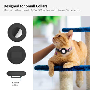 SimpleThings Air-tag Cat Collar Holder, Pet Silicone Protective Case for Air-tag, 2Pack Waterproof Case Cover for Apple Air-tag Cat Dog Pet Collar Within 3/8 inch