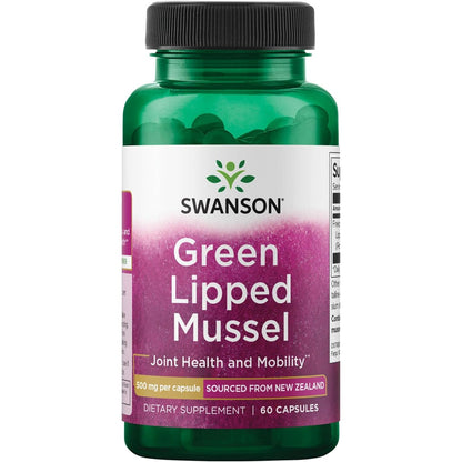Swanson Green Lipped Mussel (Freeze-Dried) - New Zealand Joint Health & Mobility Supplement - Natural Formula May Support Heart Health & Digestive Function - (60 Capsules, 500mg Each)