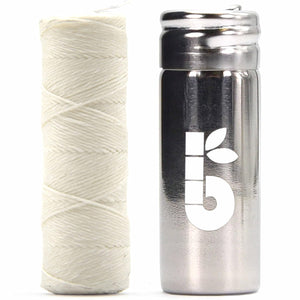 Natural Silk Dental Floss | Candelilla Wax Tooth Floss | Natural Dental Tape | Plastic Free Dental Floss | Eco Floss | Stainless Steel Dispenser | Zero Waste Floss | Silk Floss Mint | 55 yd | Bambaw