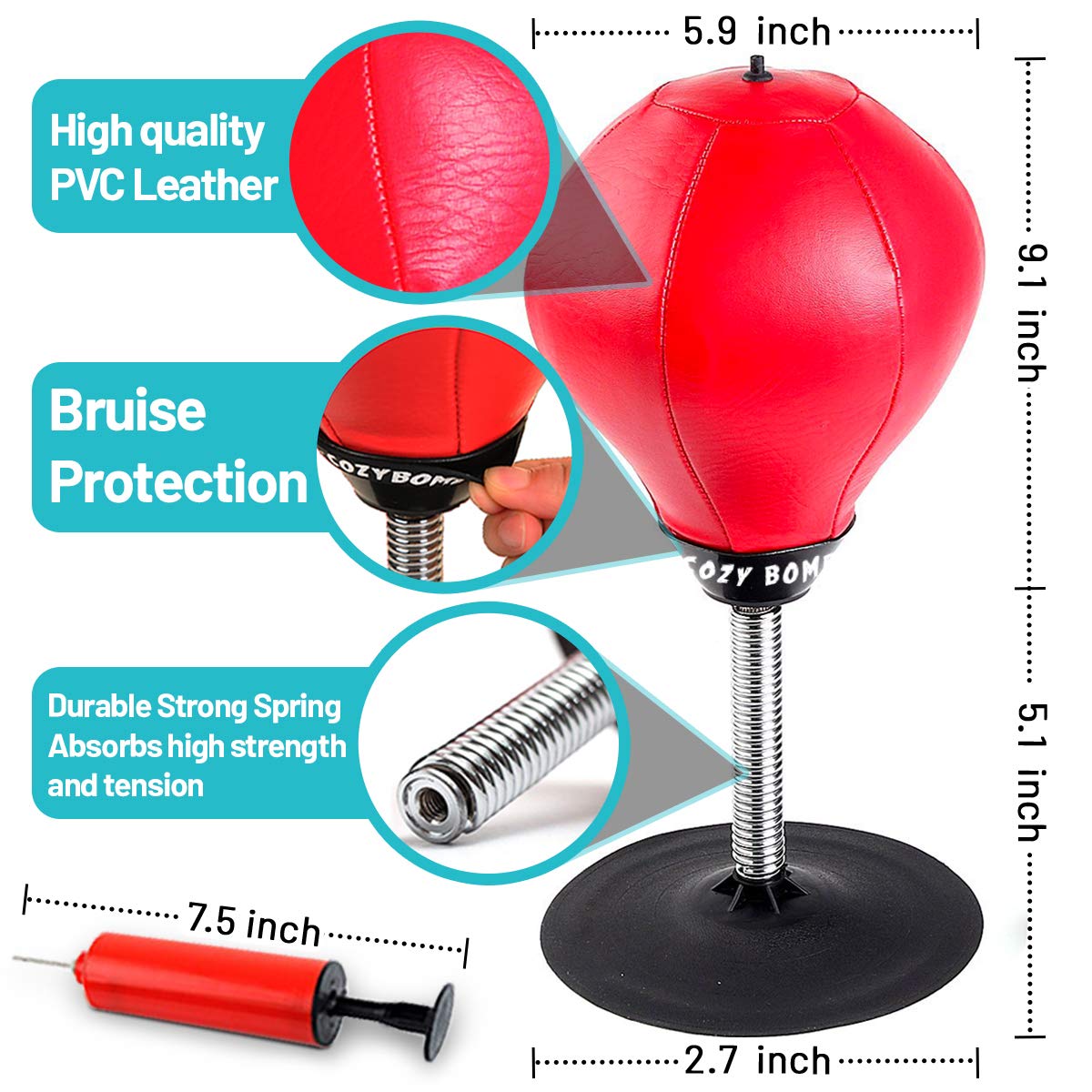 Buy now Desktop Punching Bag, Super Strong Suction Boxing Bag Speed Balls Heavy Duty Stress Relief Boxing Bag, Cool Stuff for Office, White Elephant Gift for Boss or Coworker at indiglob india