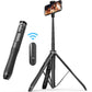 ATUMTEK 51" Selfie Stick Tripod, All in One Extendable Phone Tripod Stand with Bluetooth Remote 360° Rotation for iPhone and Android Phone Selfies, Video Recording, Vlogging, Live Streaming, Black