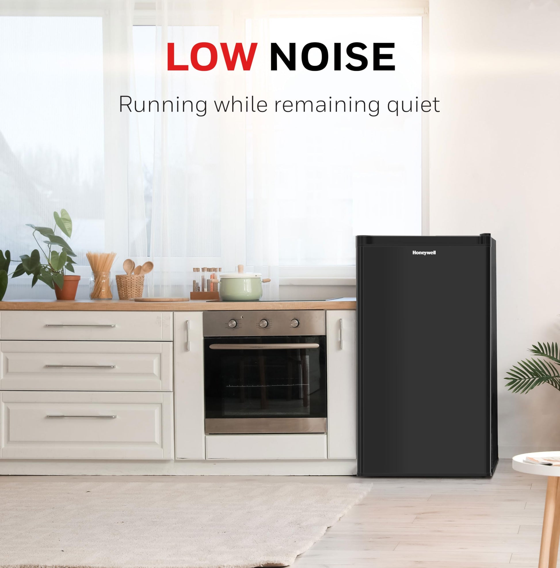 Buy now Honeywell Compact Upright Freezer, 3 Cubic Feet, Single Door Upright Freezer with Reversible Door, for Home, Dorms, Apartment, Office- Black at indiglob india