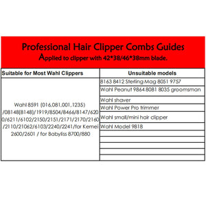 8 Pcs Professional Hair Clipper Combs Guides, Wahl Replacement Guards Set #3171-400 – 1/8” to 1” Fits Most Size Wahl Clippers/Trimmers, Black 1