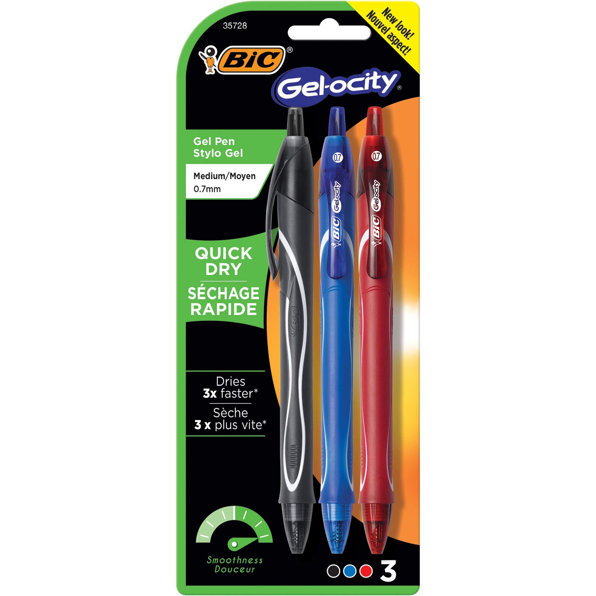 Buy now BIC Gelocity Quick Dry Blue Gel Pens, Medium Point (0.7mm), 12-Count Pack, Retractable Gel Pens With Comfortable Full Grip at indiglob india